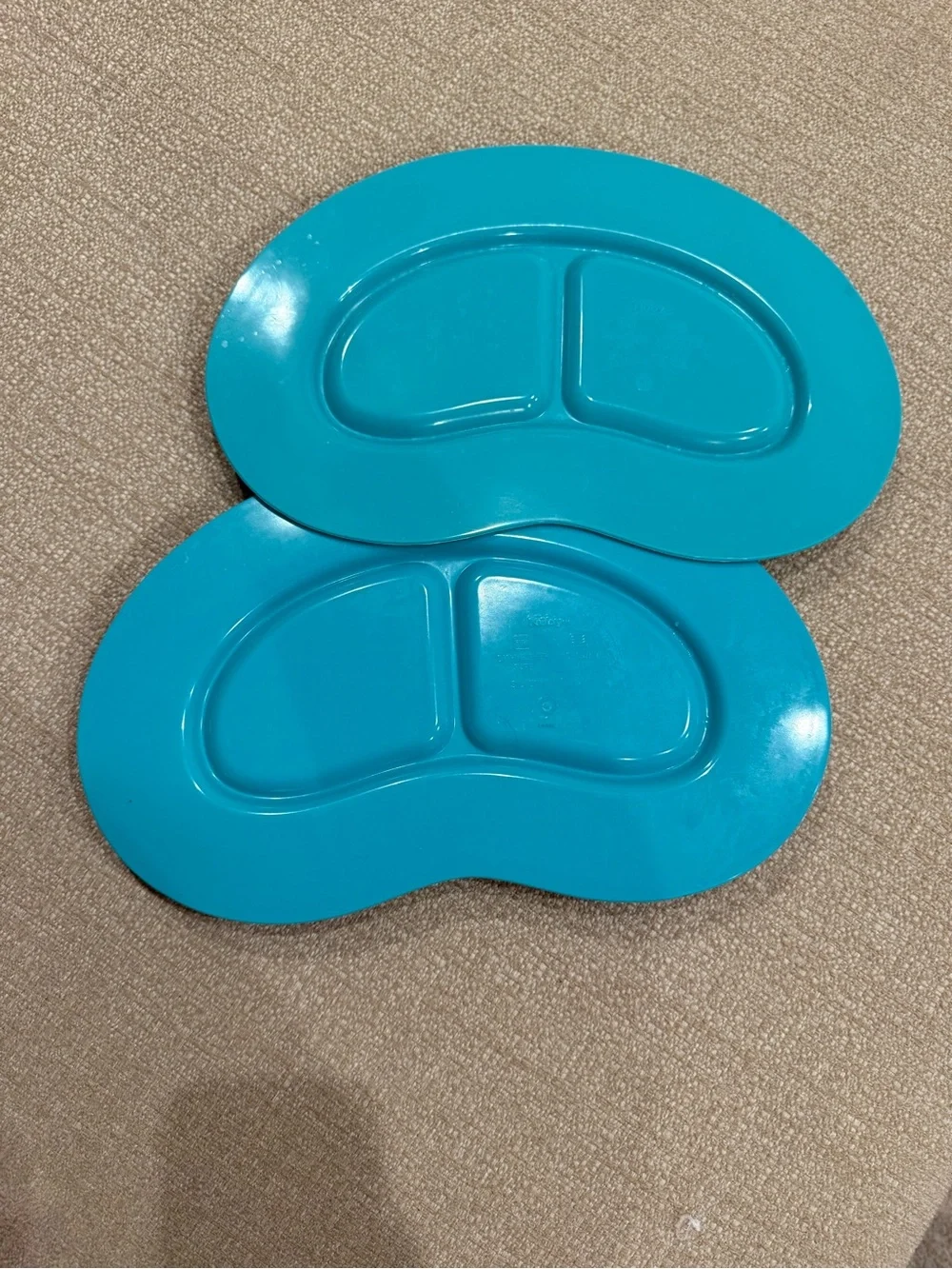 Nuby Blue Silicone Divided Plate - Set of 2